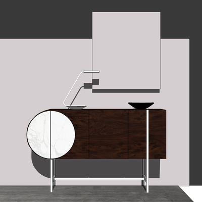 现代玄关边柜su模型