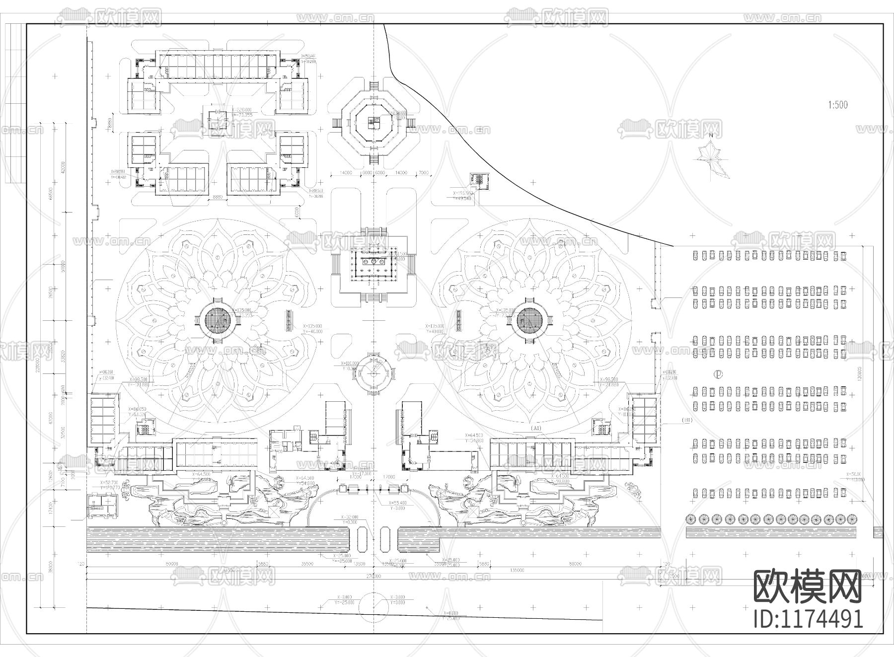 某市永福陵园cad施工图下载