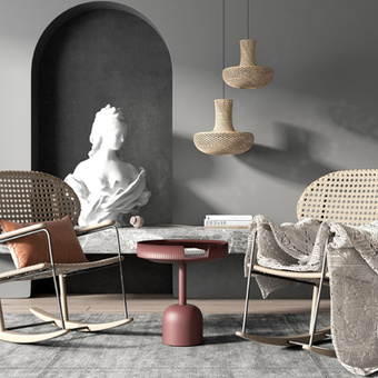 自然风编织摇椅3d模型