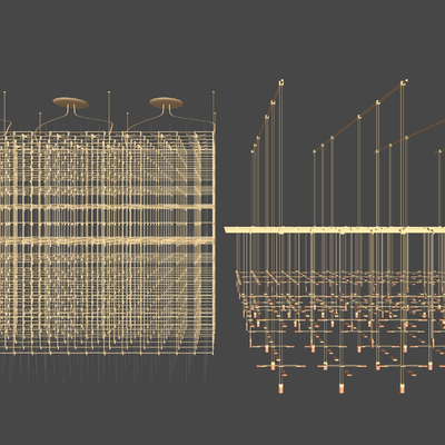 现代轻奢酒店大堂吊灯su模型