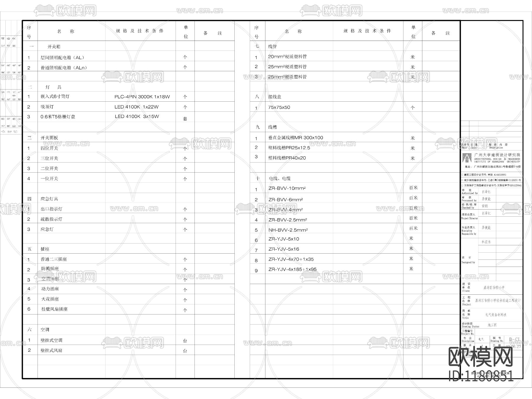 电气图通用目录施工说明下载（渲染图1）