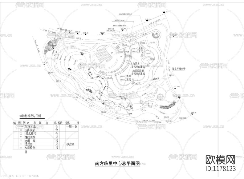 南方臨里中心平面cad施工圖下載(渲染圖1)