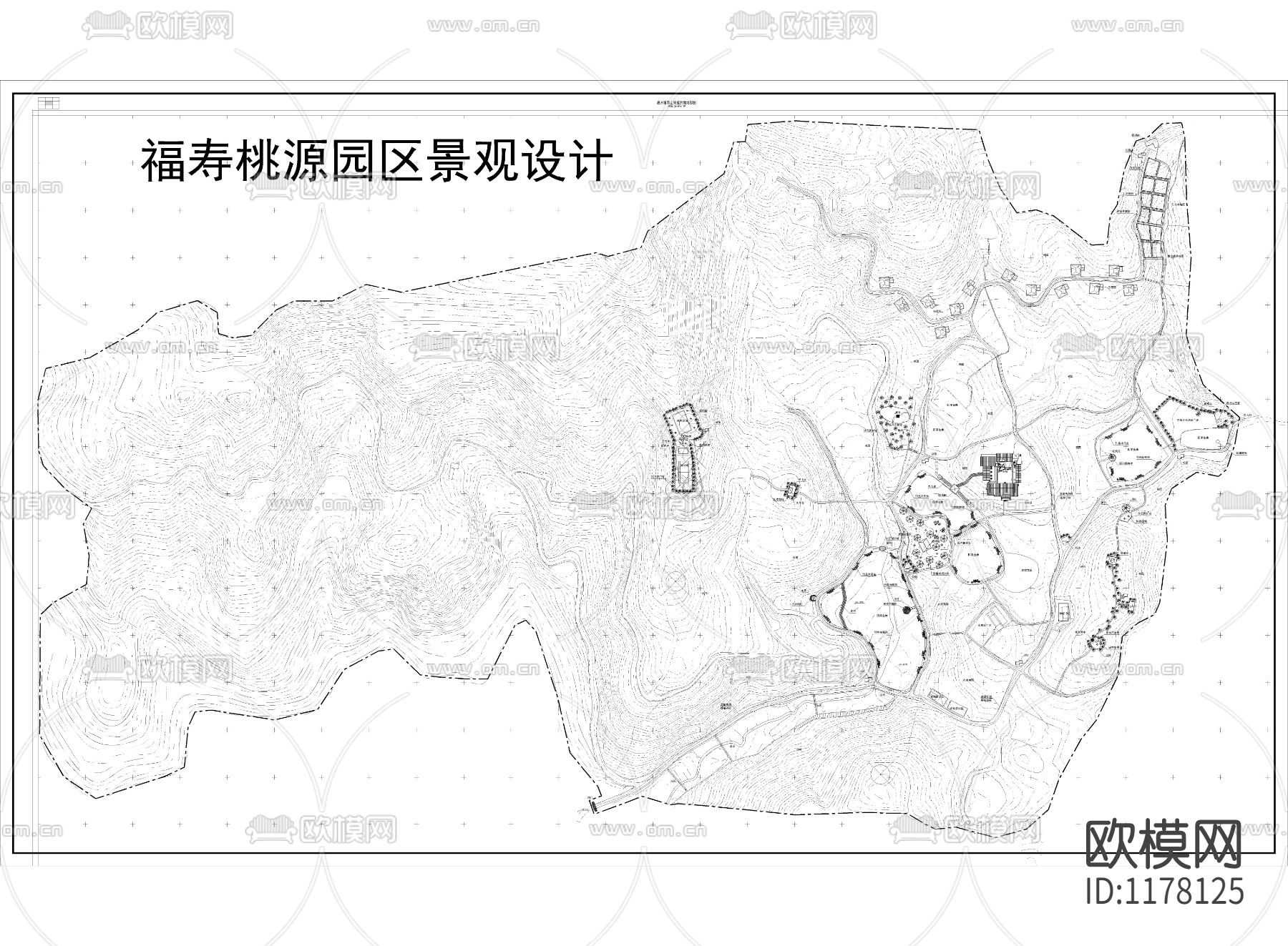 农家乐景观规划总平面cad施工图下载