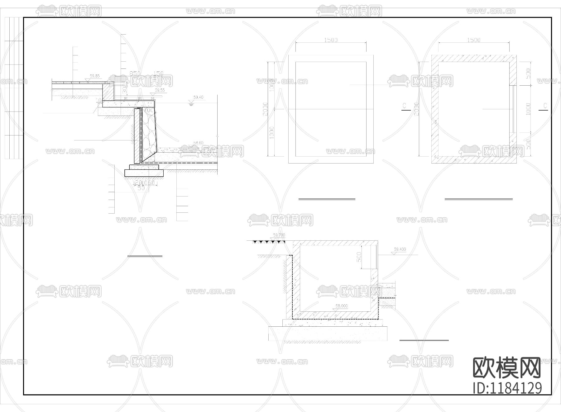 太阳湖cad施工图下载（渲染图1）