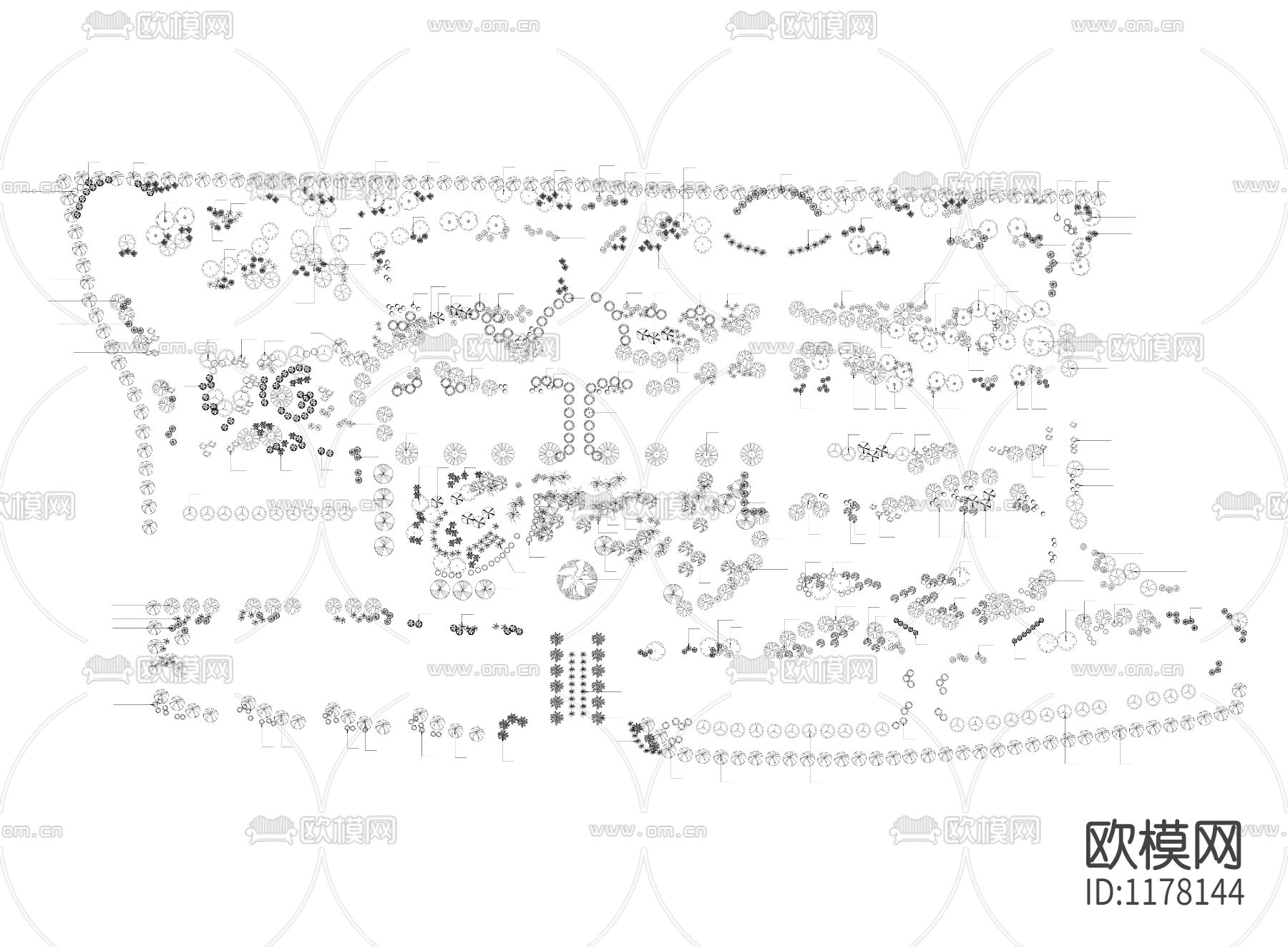 乔灌木修改cad施工图下载