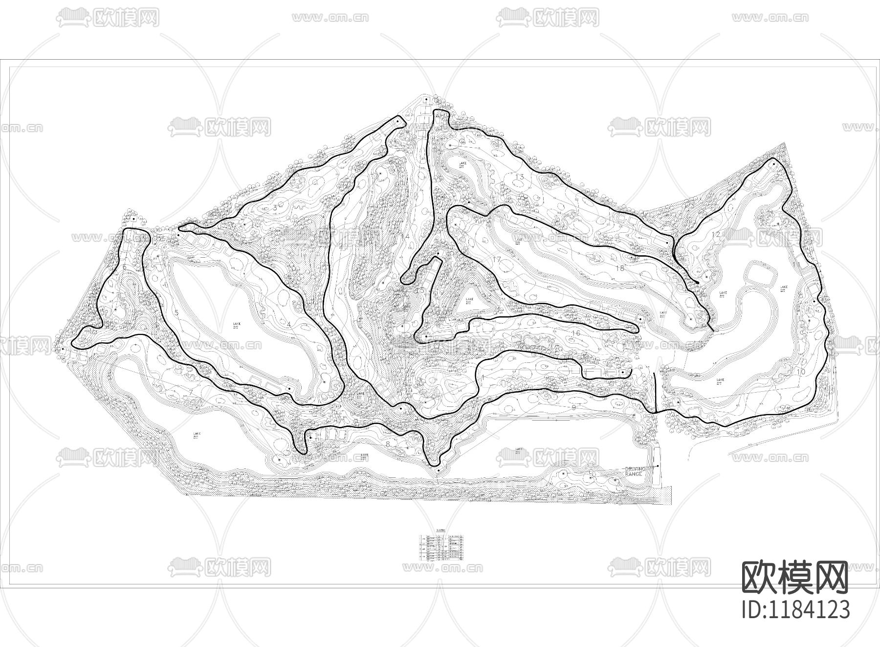 双山高尔夫球场CAD施工图下载