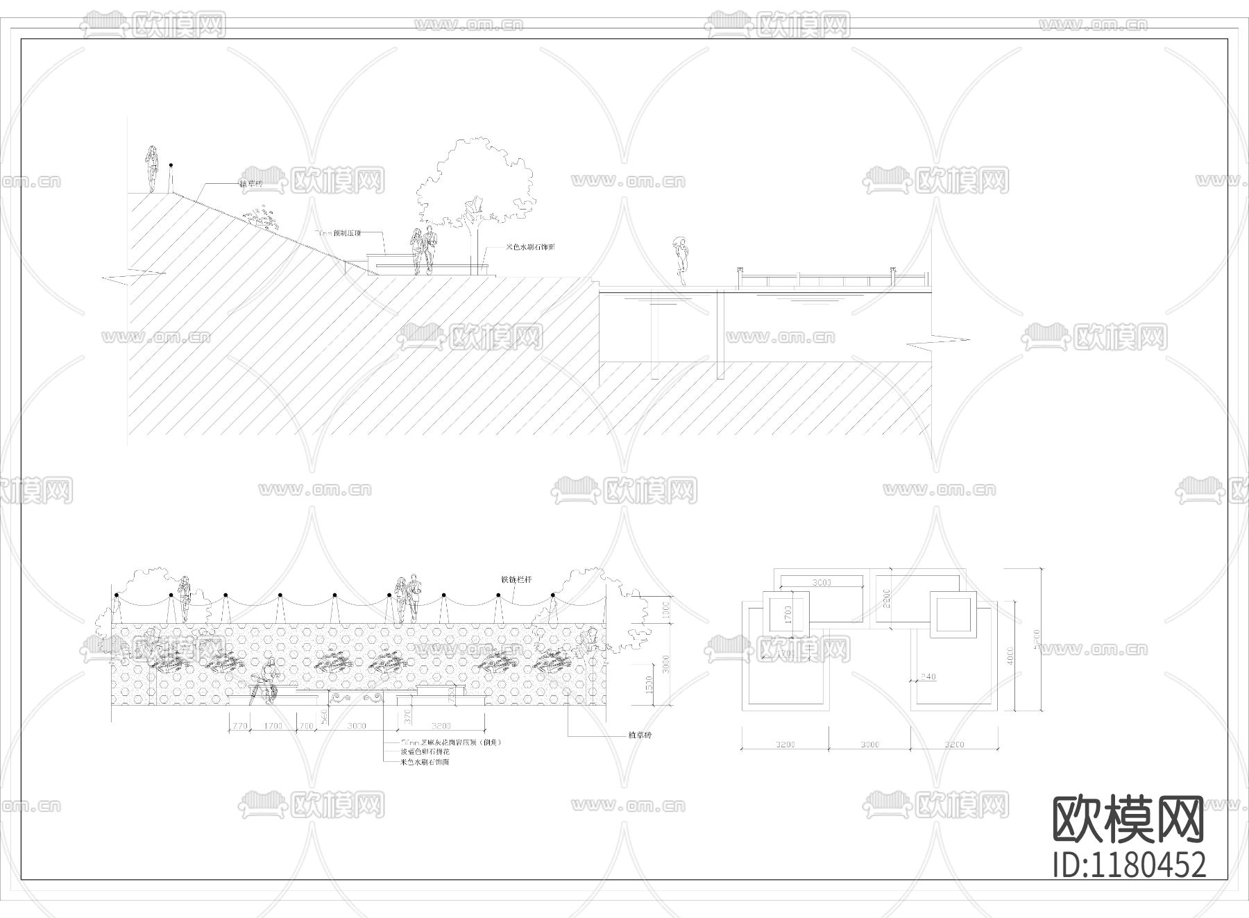 沙滩浴场cad施工图下载（渲染图2）