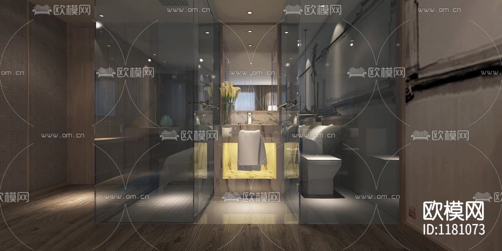 风云聚精品酒店（施工图+效果图）下载（渲染图4）