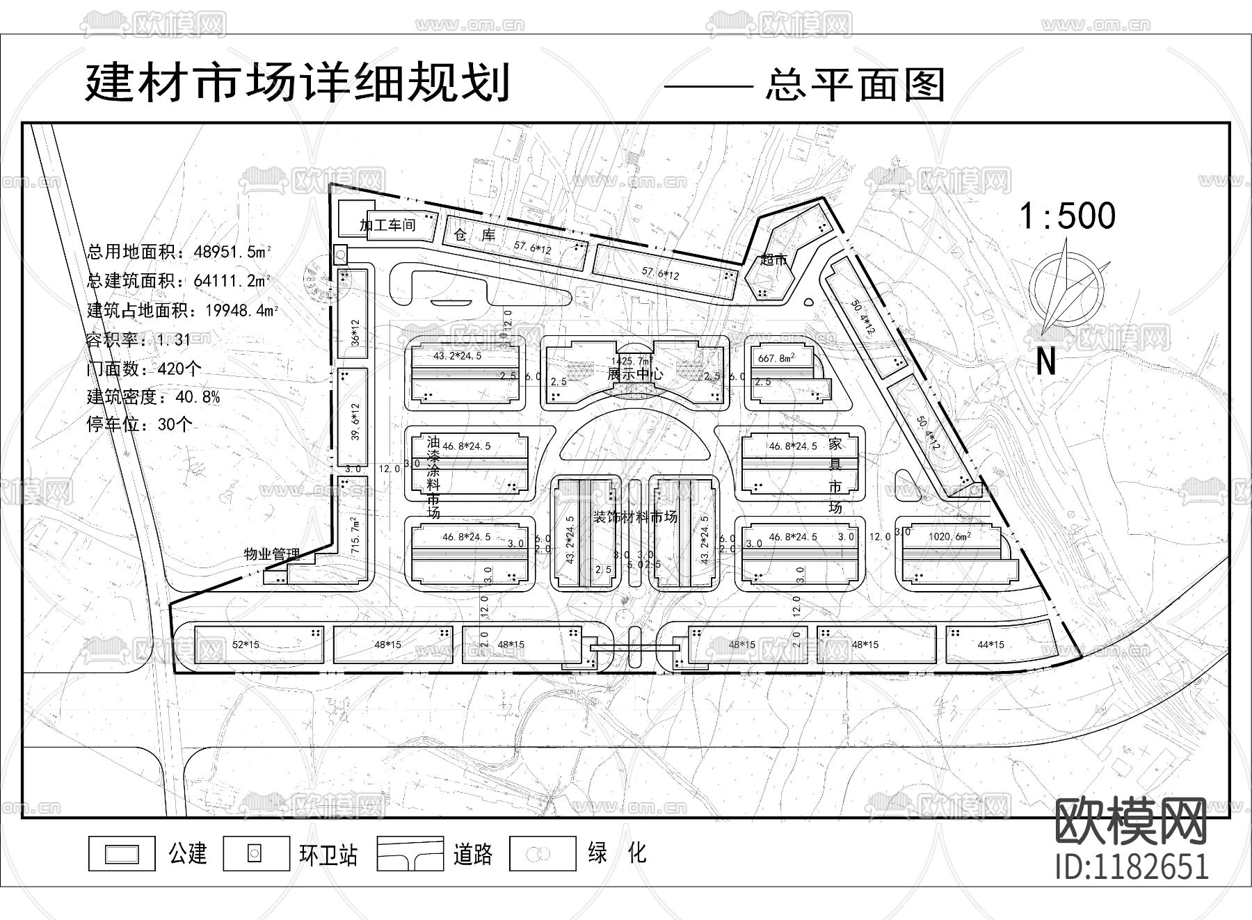 市场规划平面cad施工图下载