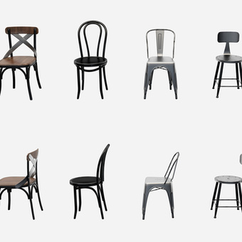 工业风靠背单椅3d模型