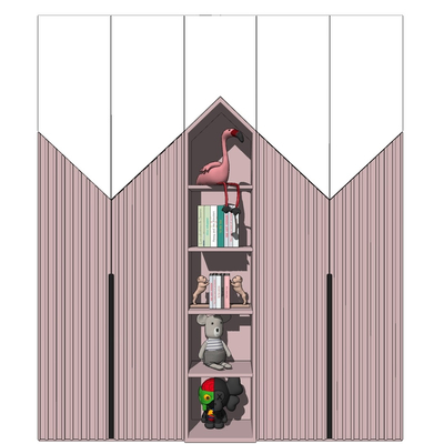  现代儿童衣柜su模型 