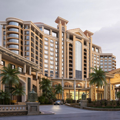 欧式酒店外观3d模型