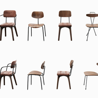 工业风靠背单椅3d模型