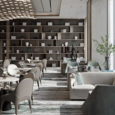 万有引力设计 新中式售楼处洽谈区