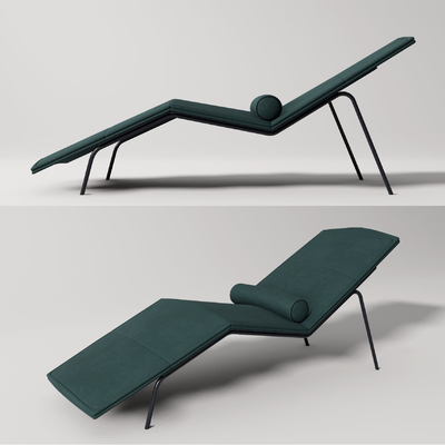  现代布艺躺椅su模型 