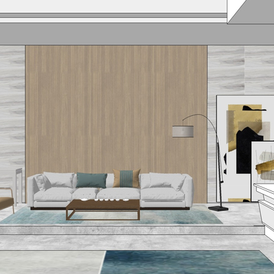  现代酒店前台大厅su模型 