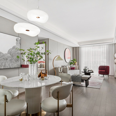 安想设计 新中式客厅餐厅