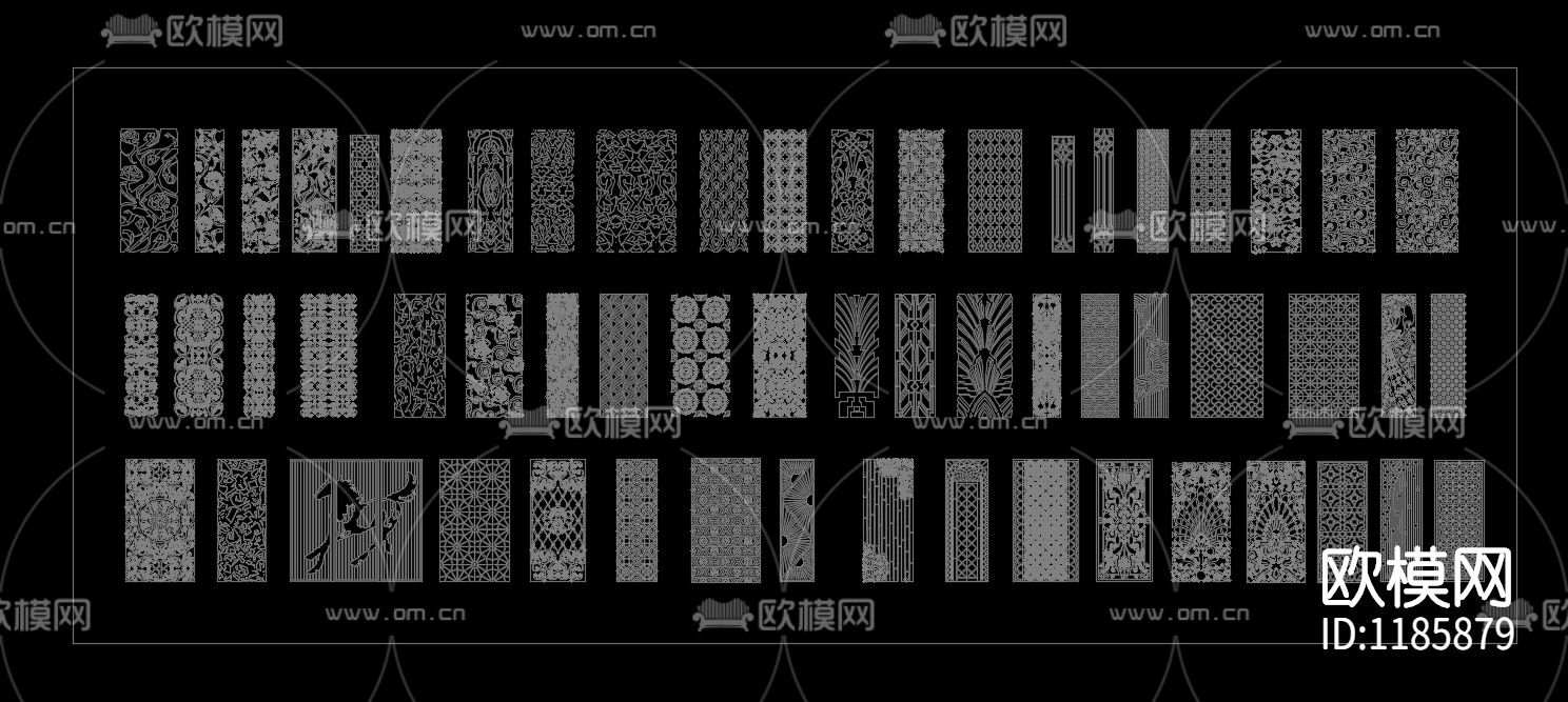 屏风隔断CAD图下载