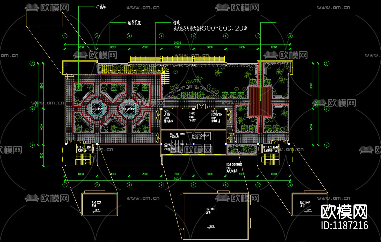 CAD别墅庭院设计图下载（渲染图1）