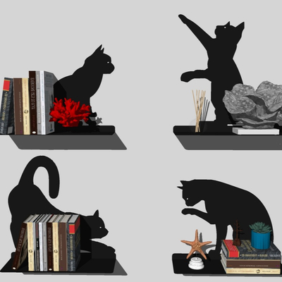  现代墙上置物架su模型 