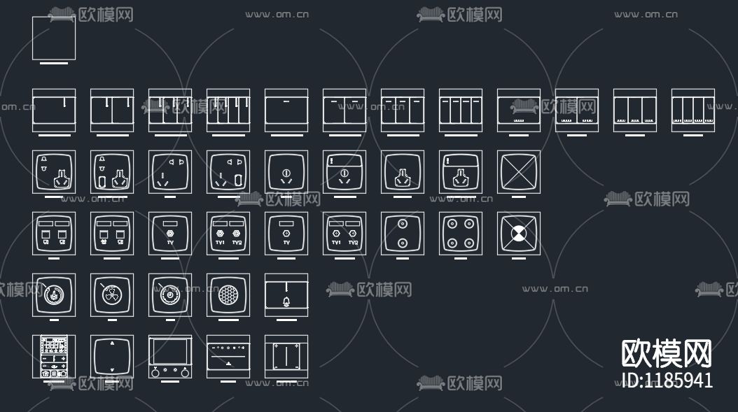 家居电气开关插座图样下载