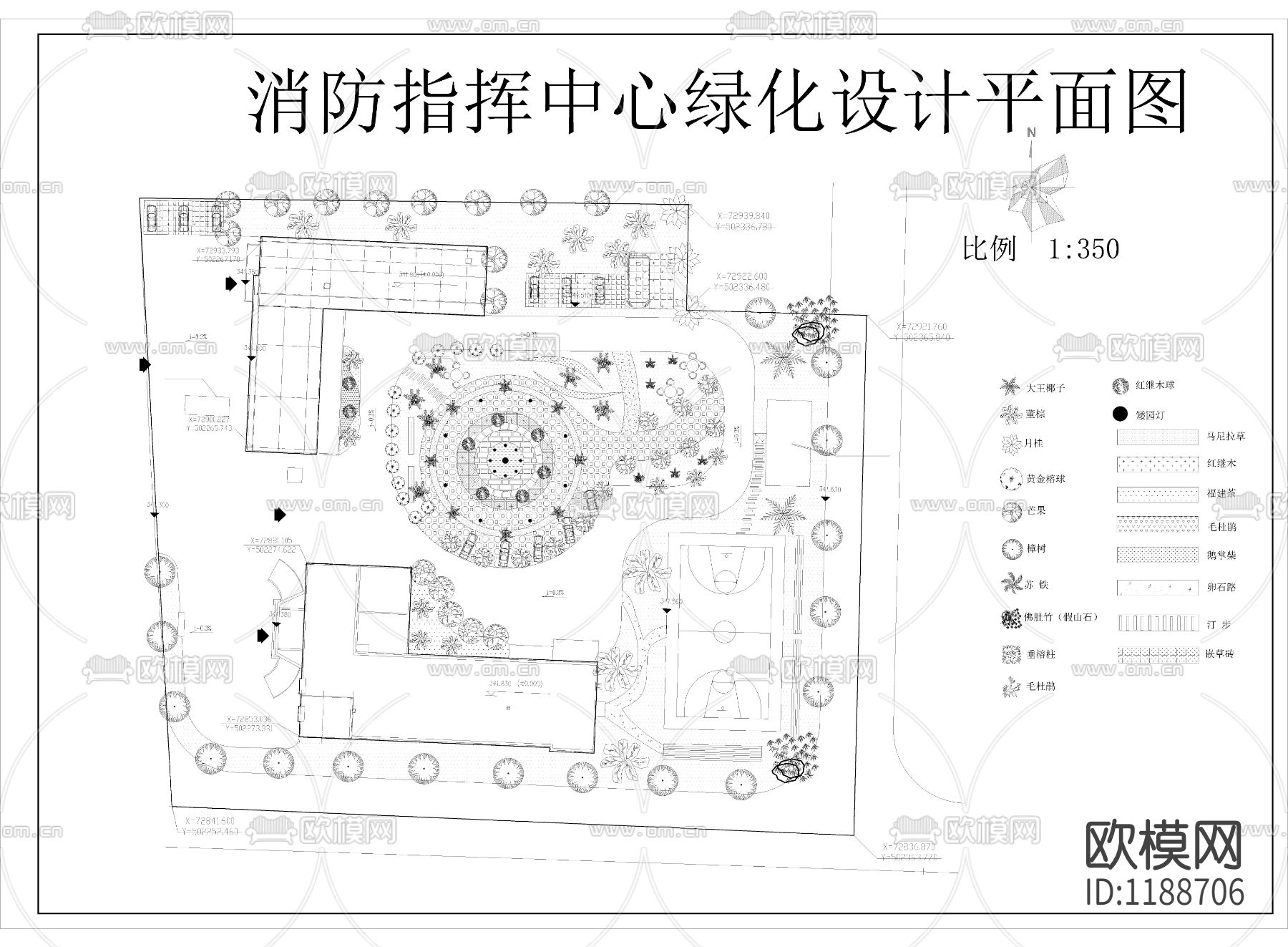 消防绿化设计cad施工图下载
