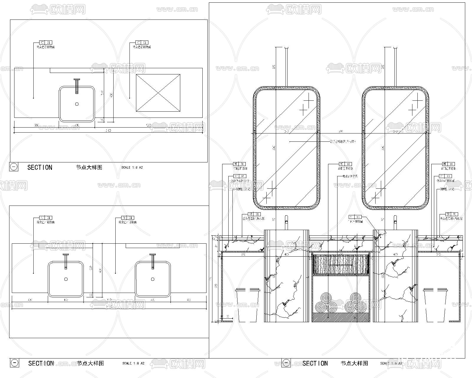 衣柜.洗手台大样图下载（渲染图2）
