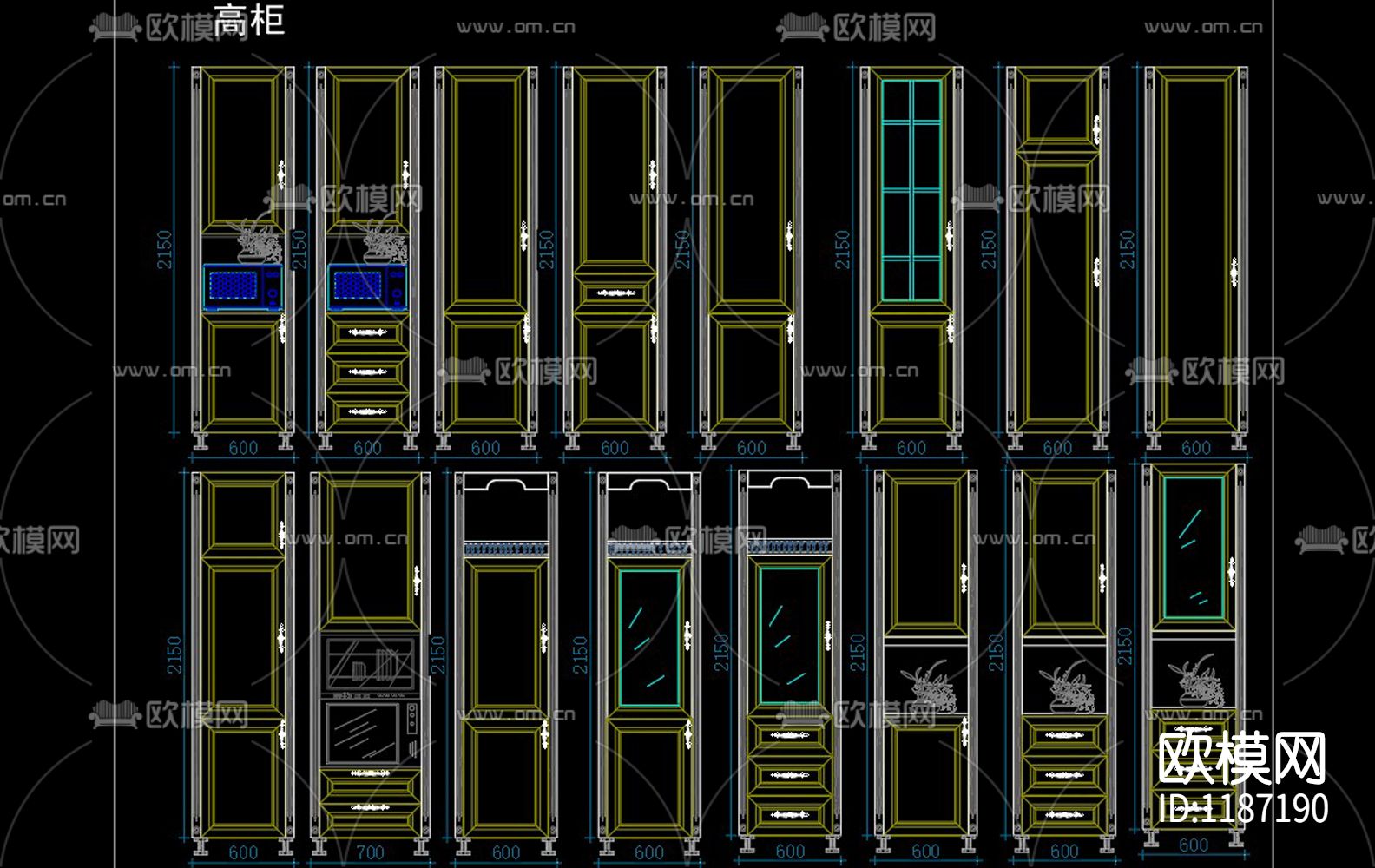 CAD橱柜动态块下载（渲染图6）