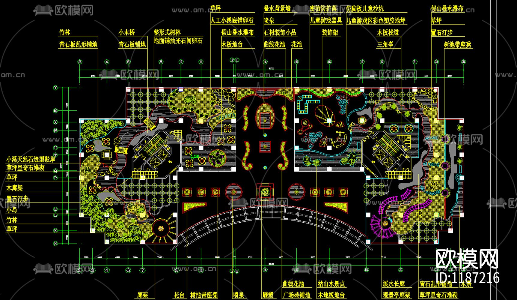 CAD别墅庭院设计图下载（渲染图8）