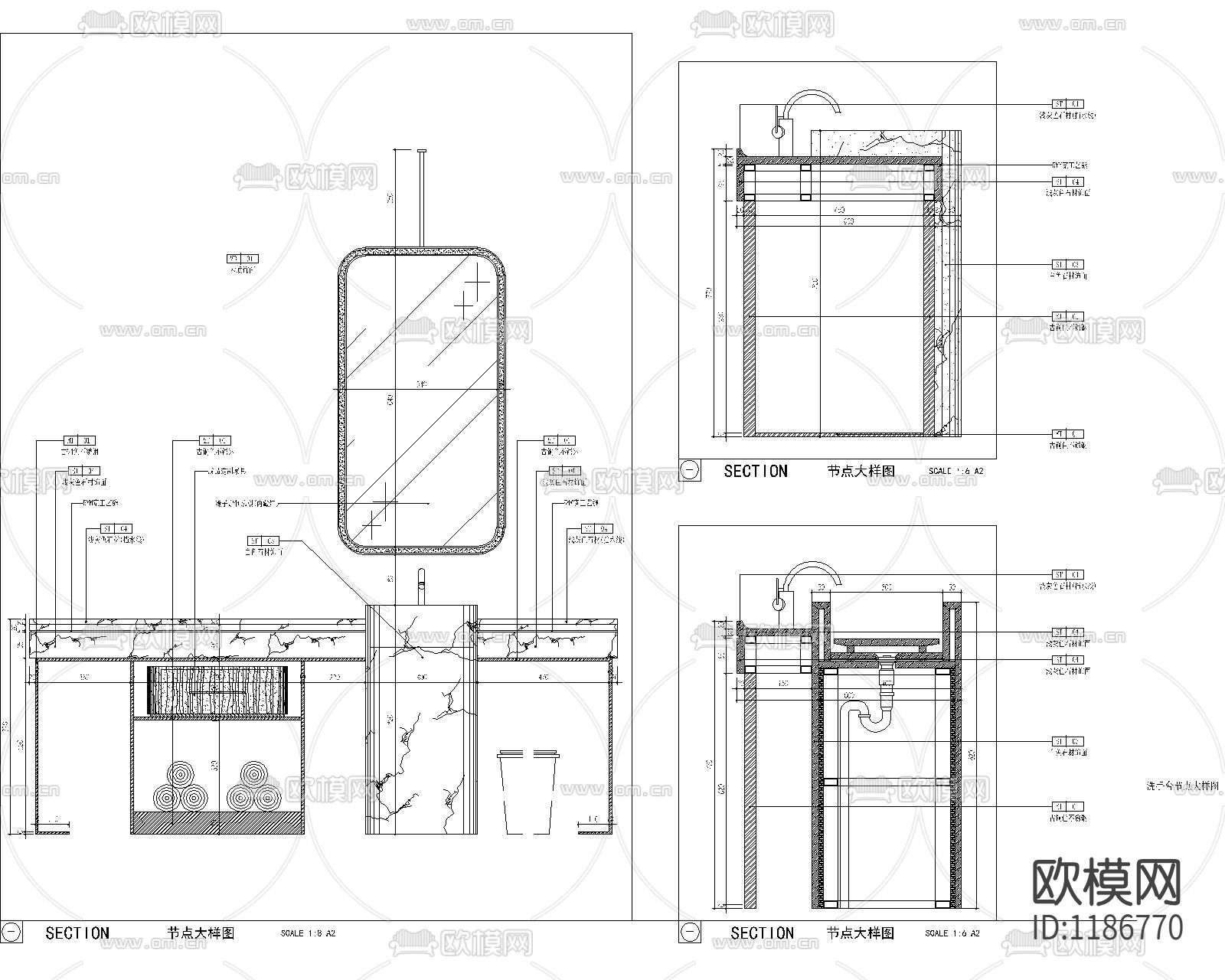 衣柜.洗手台大样图下载（渲染图3）