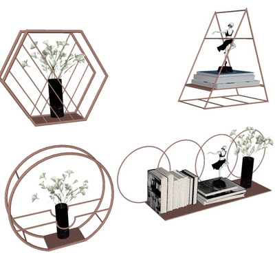  现代墙上置物架su模型 
