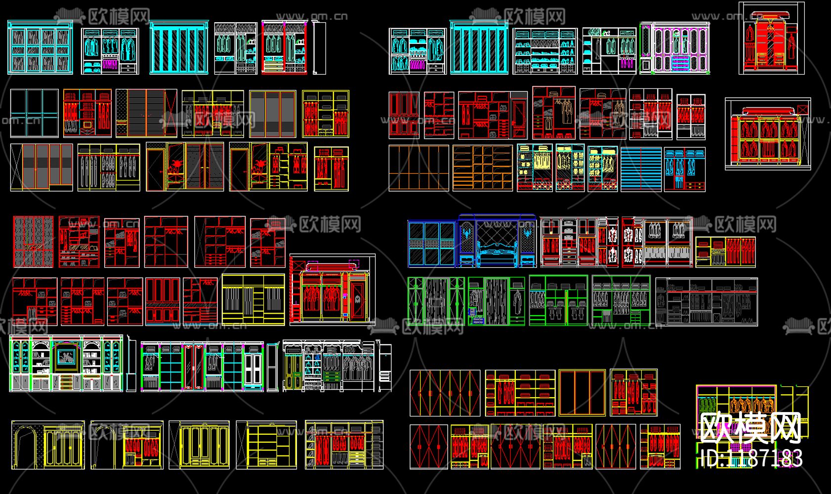 CAD 衣柜图库下载（渲染图4）