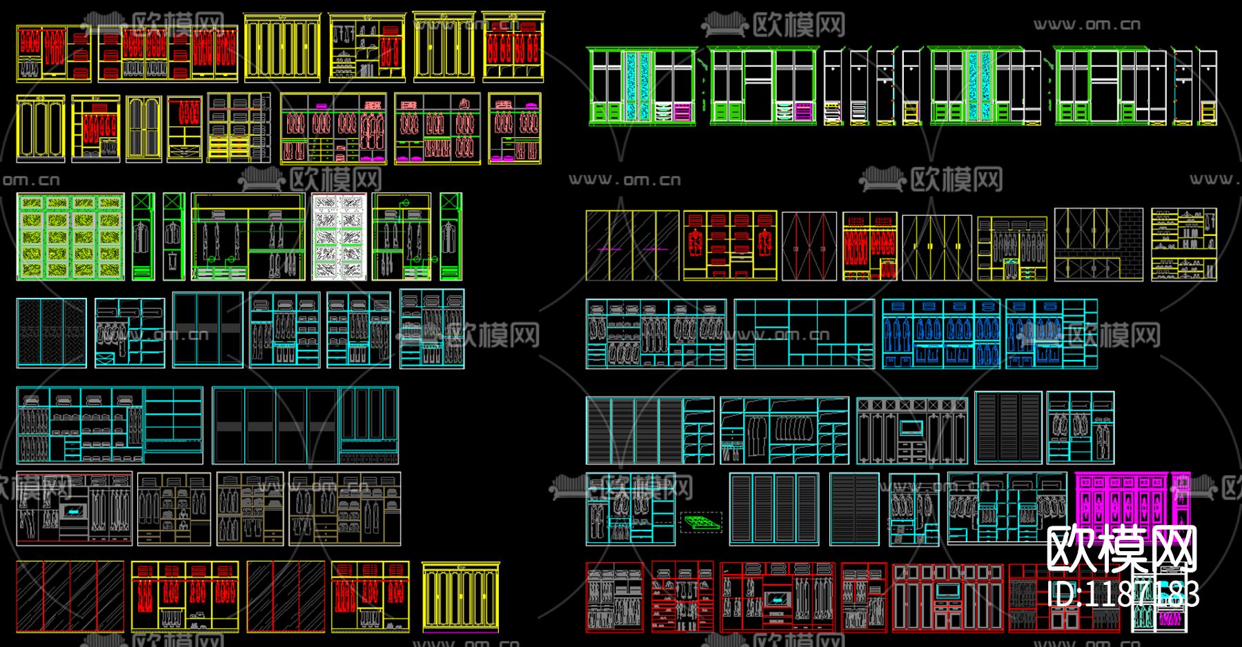 CAD 衣柜图库下载（渲染图1）