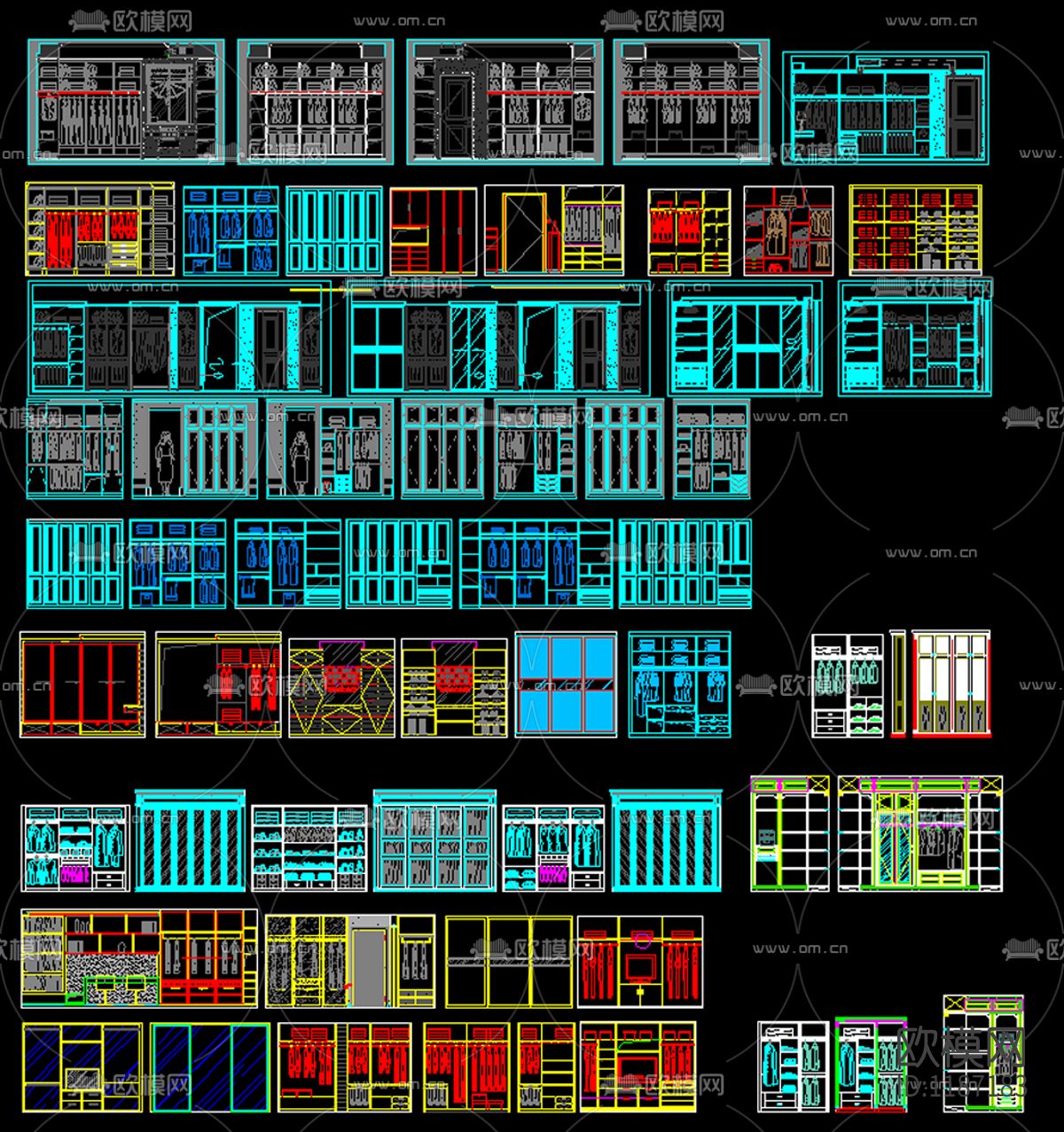 CAD 衣柜图库下载（渲染图2）