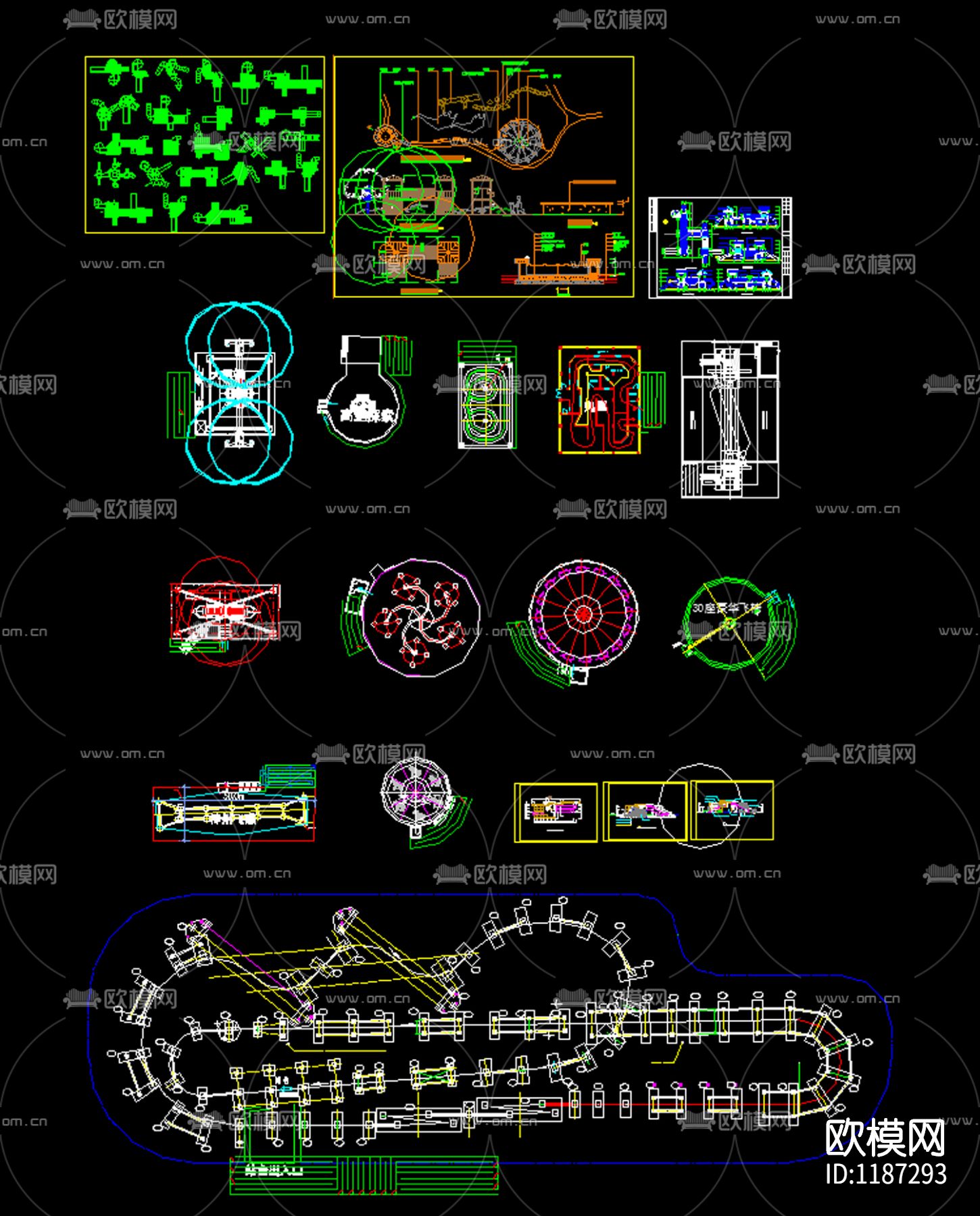 儿童游乐设施cad图块下载（渲染图1）