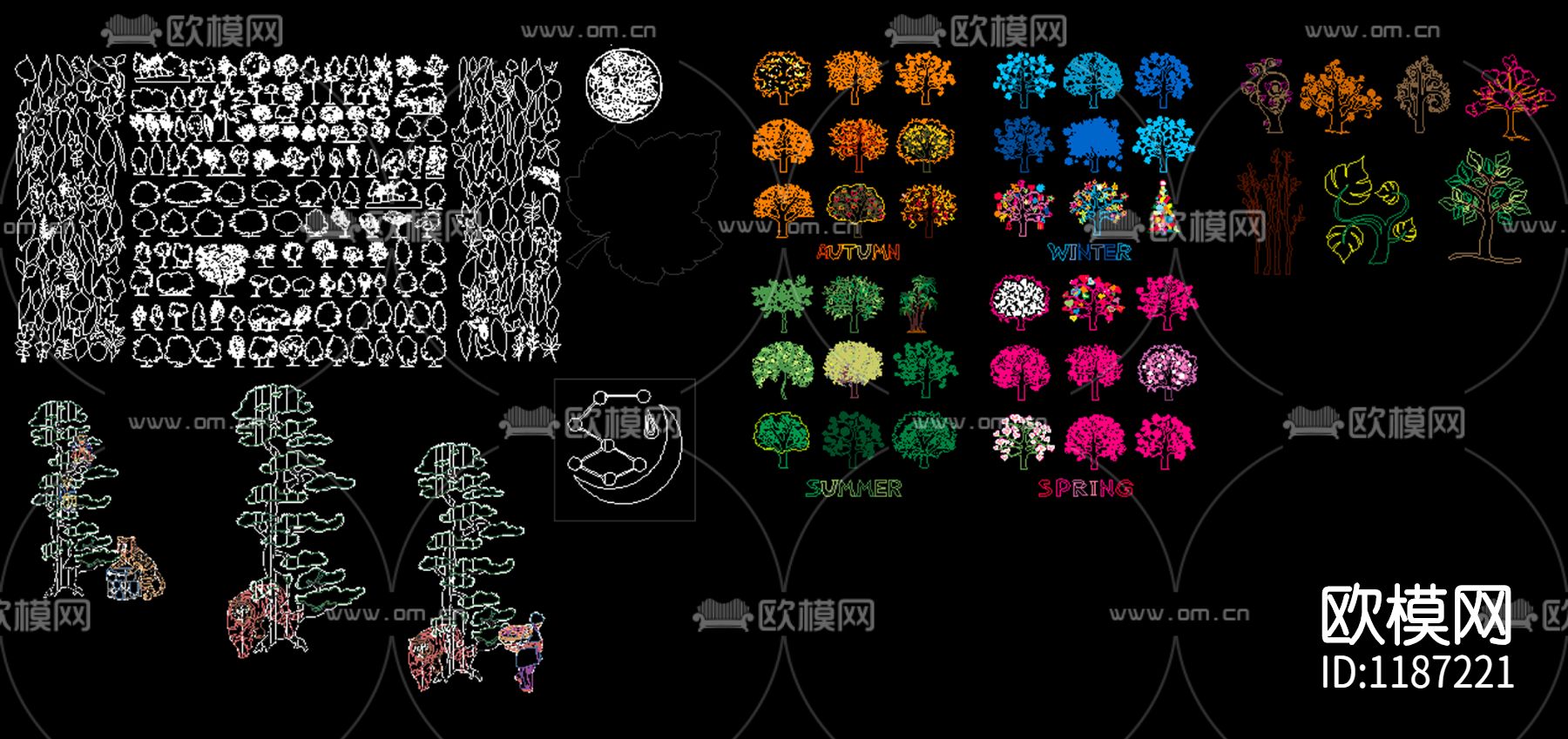 景观树树叶植物cad下载（渲染图2）