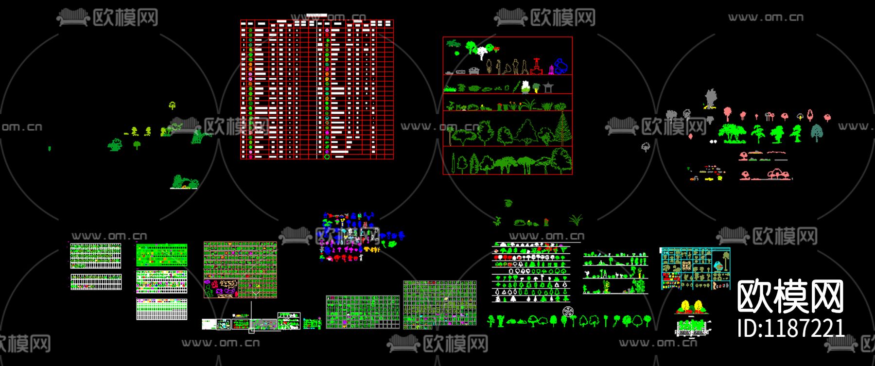 景观树树叶植物cad下载（渲染图1）