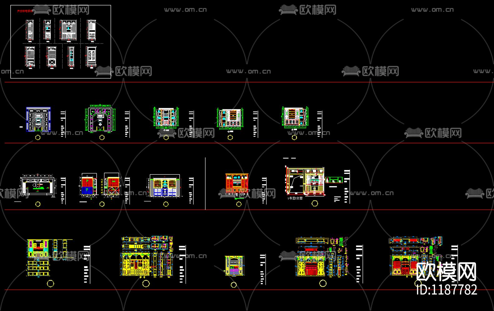 精品100余个酒柜酒窖CAD图纸下载（渲染图2）