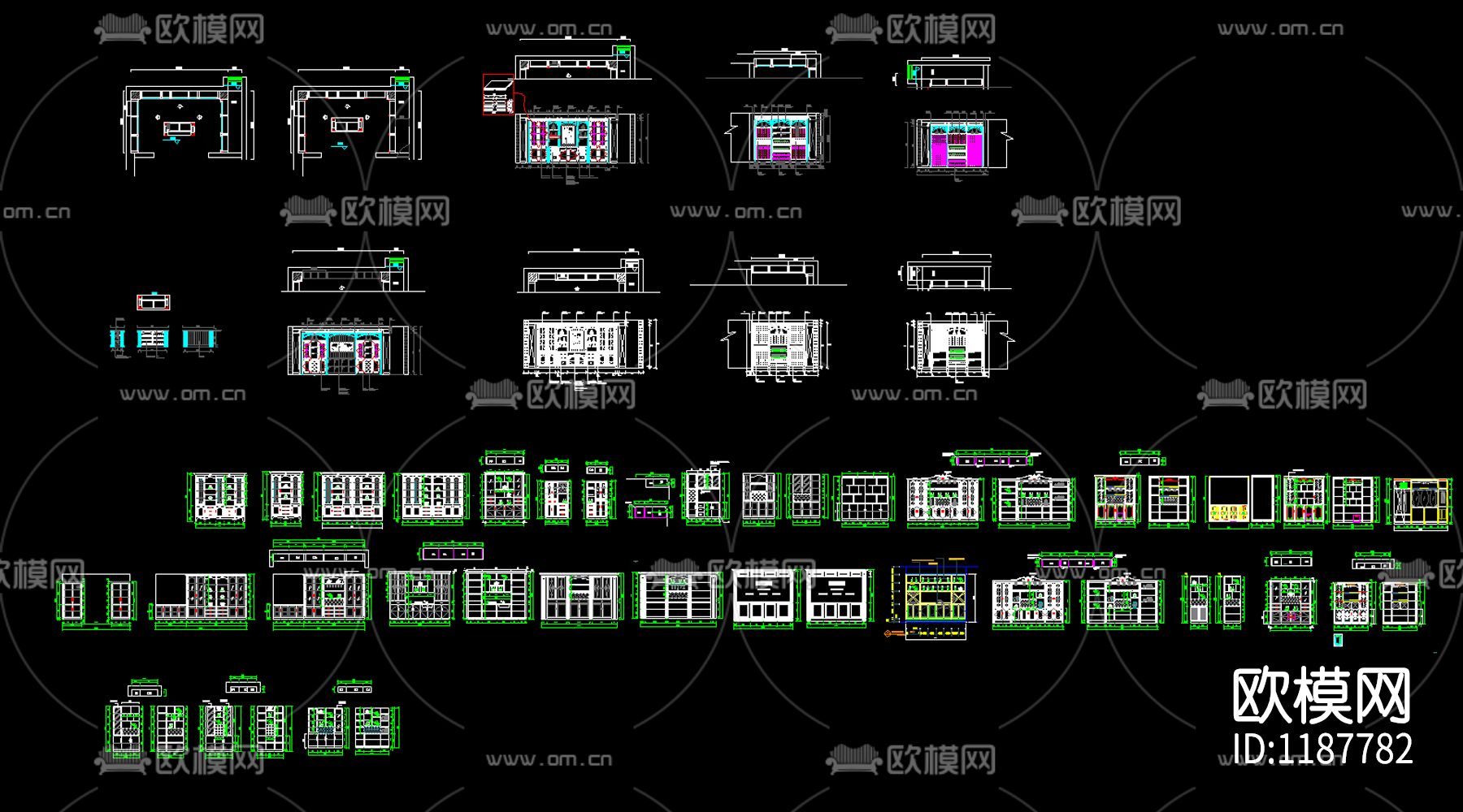 精品100余个酒柜酒窖CAD图纸下载（渲染图5）