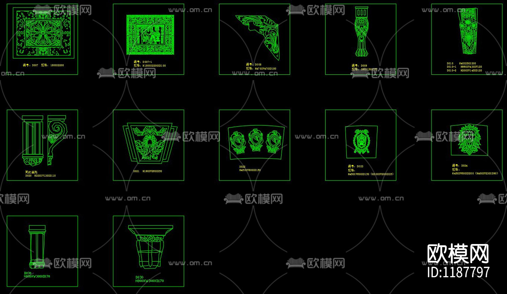 砂岩浮雕图块大全下载（渲染图1）