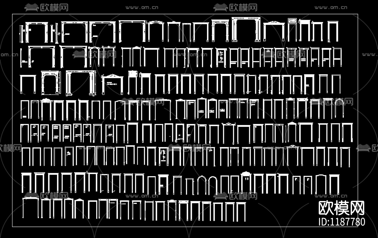 门套CAD图库哑套垭口cad图块下载