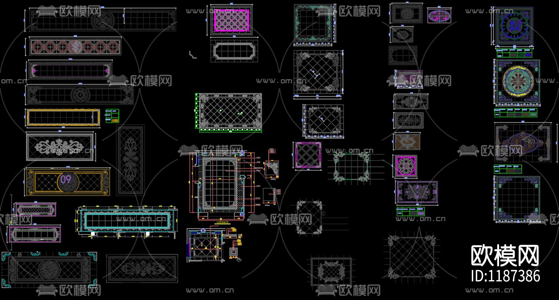 地面拼花CAD素材总汇下载（渲染图4）