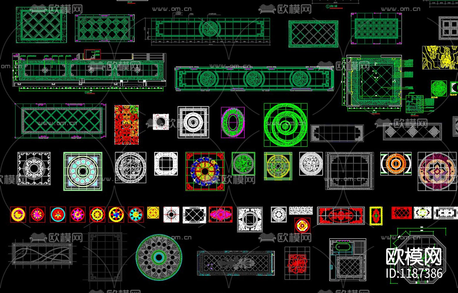 地面拼花CAD素材总汇下载（渲染图6）