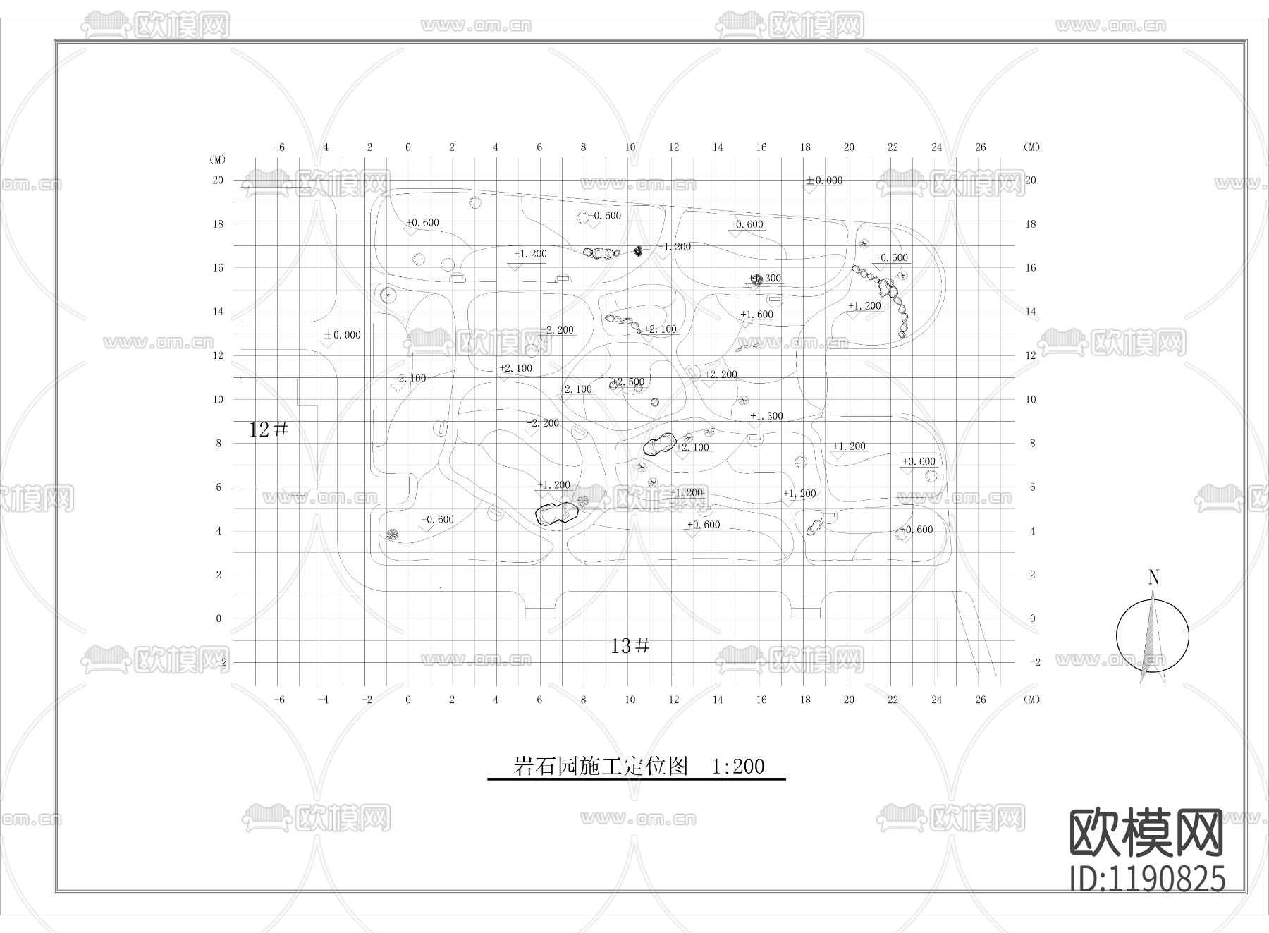 岩石园绿化cad施工图下载（渲染图2）
