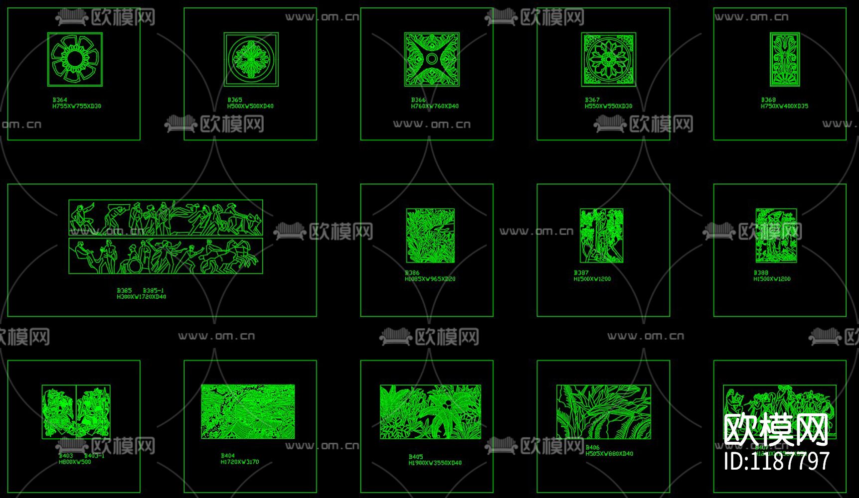 砂岩浮雕图块大全下载（渲染图4）
