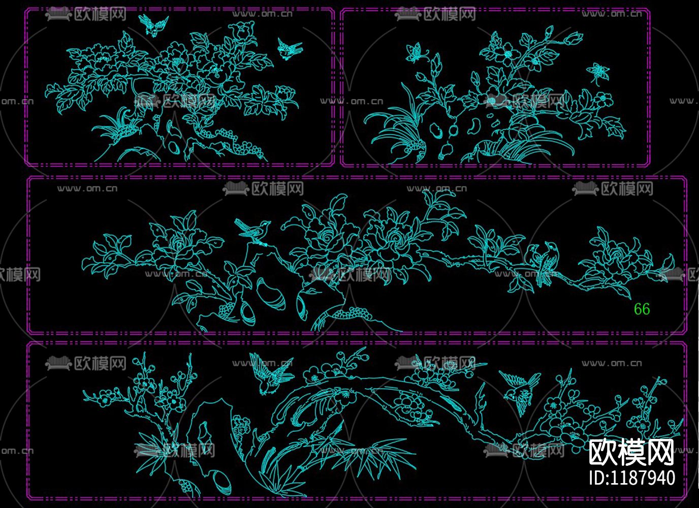 中式雕花CAD图库下载（渲染图5）