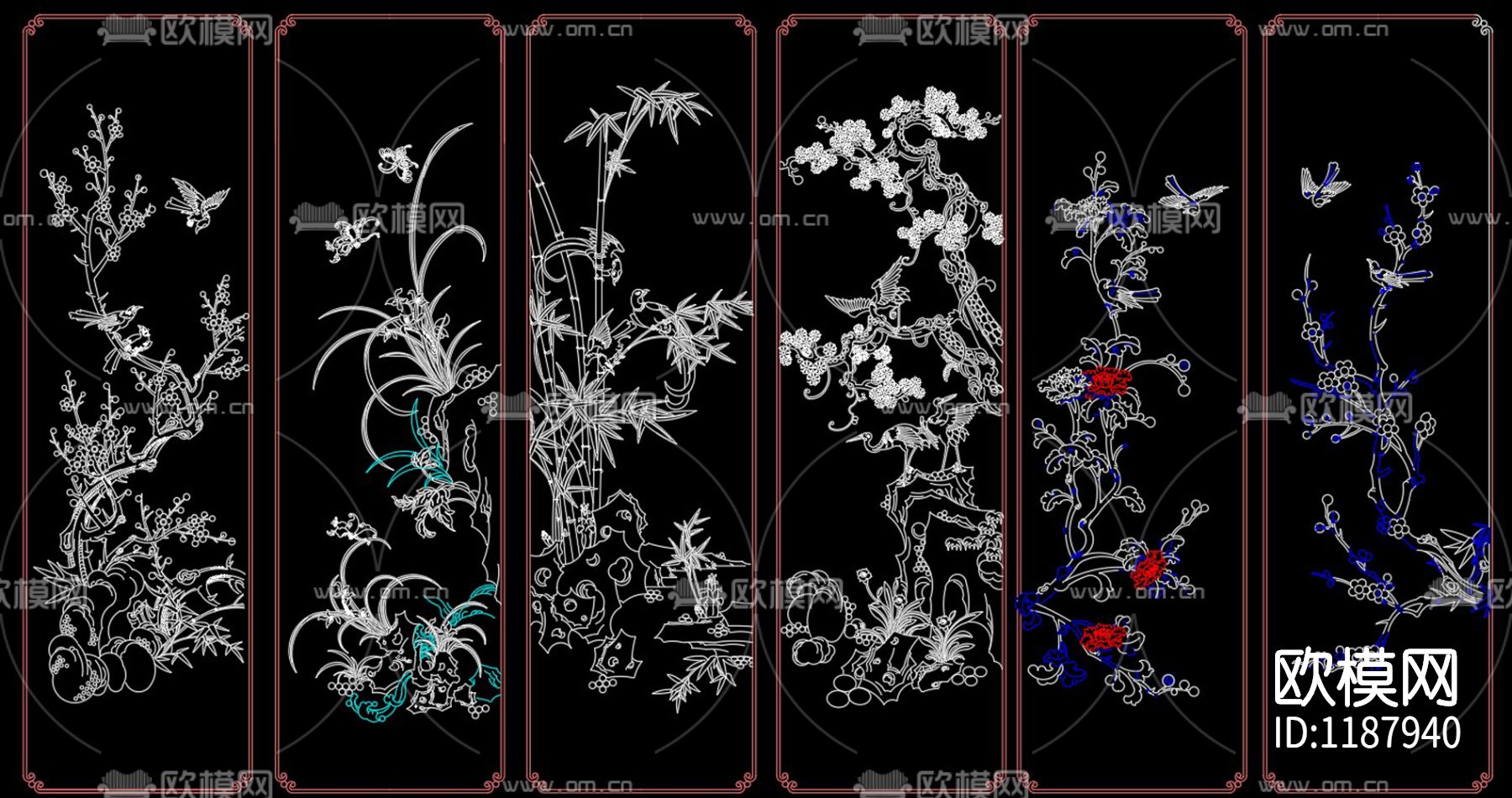 中式雕花CAD图库下载（渲染图7）