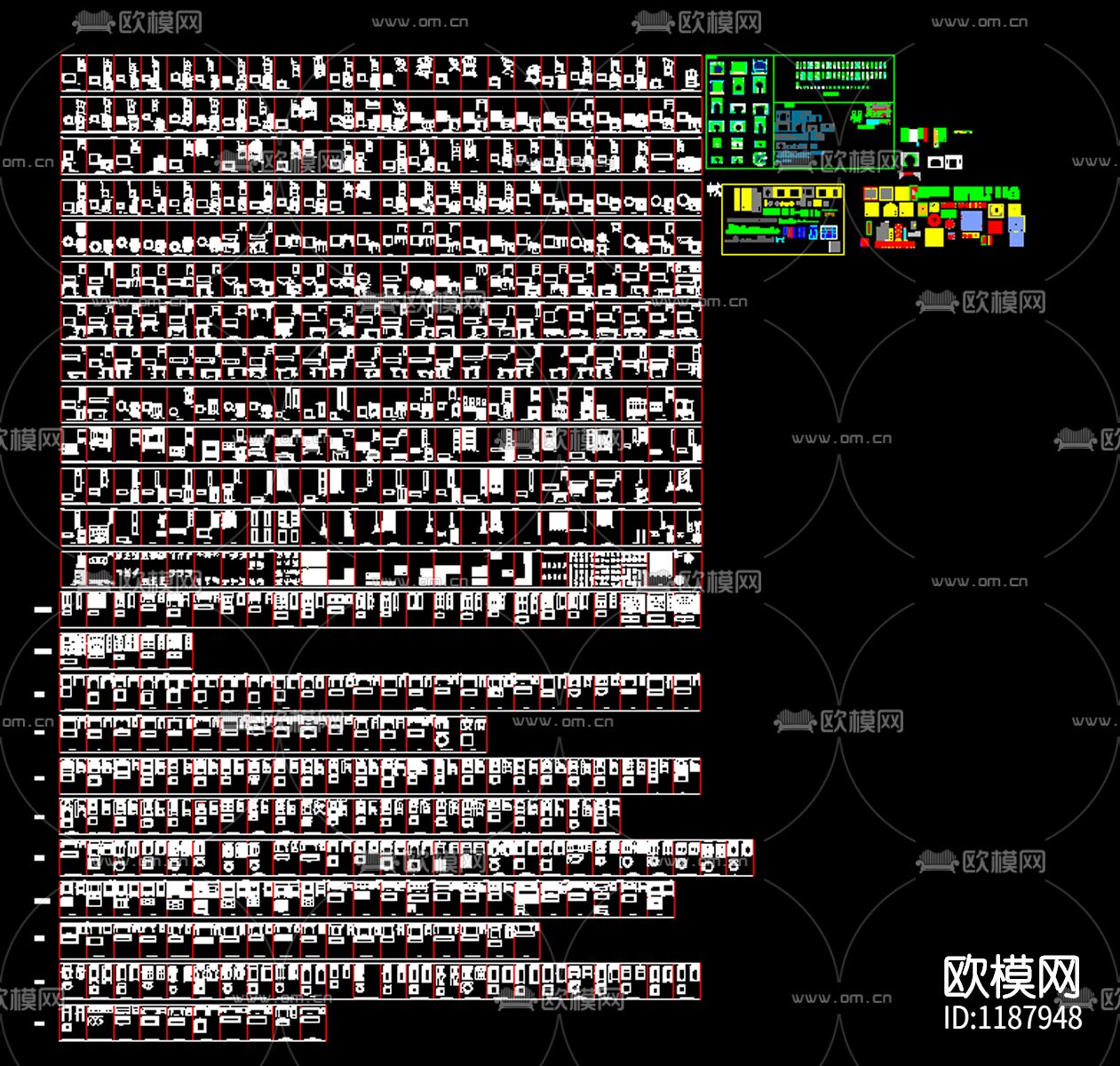 中式家具三视图下载