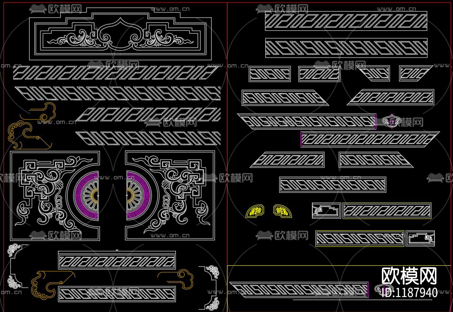 中式雕花CAD图库下载（渲染图6）
