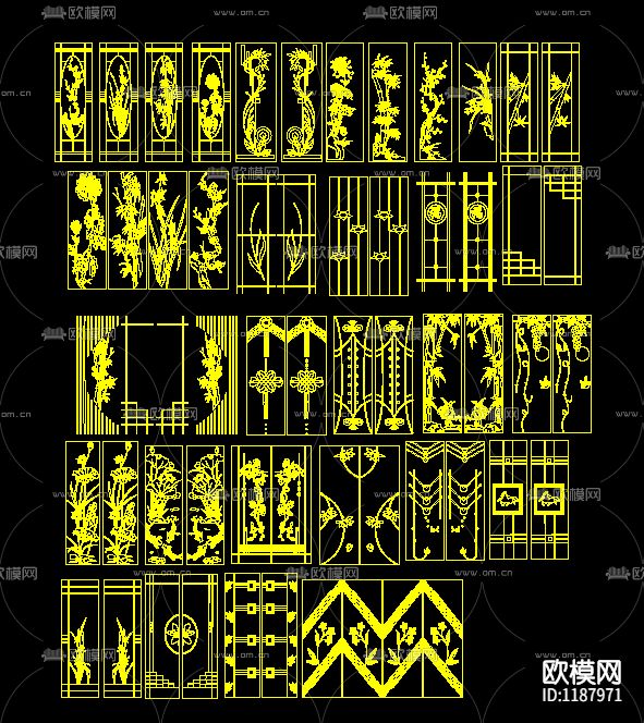 新中式风格装饰画下载（渲染图2）